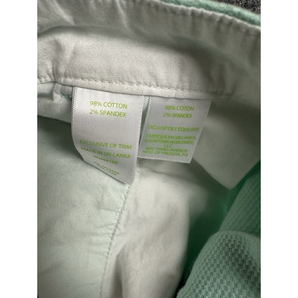Lilly Pulitzer women's Light Green Chino Shorts Size 12 Scalloped Hem Cotton - Picture 5 of 7